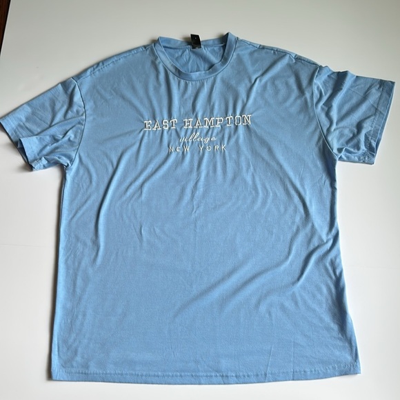 SHEIN  East Hampton Village New York Embroidered S/S T Shirt M  Oversized - Picture 5 of 8